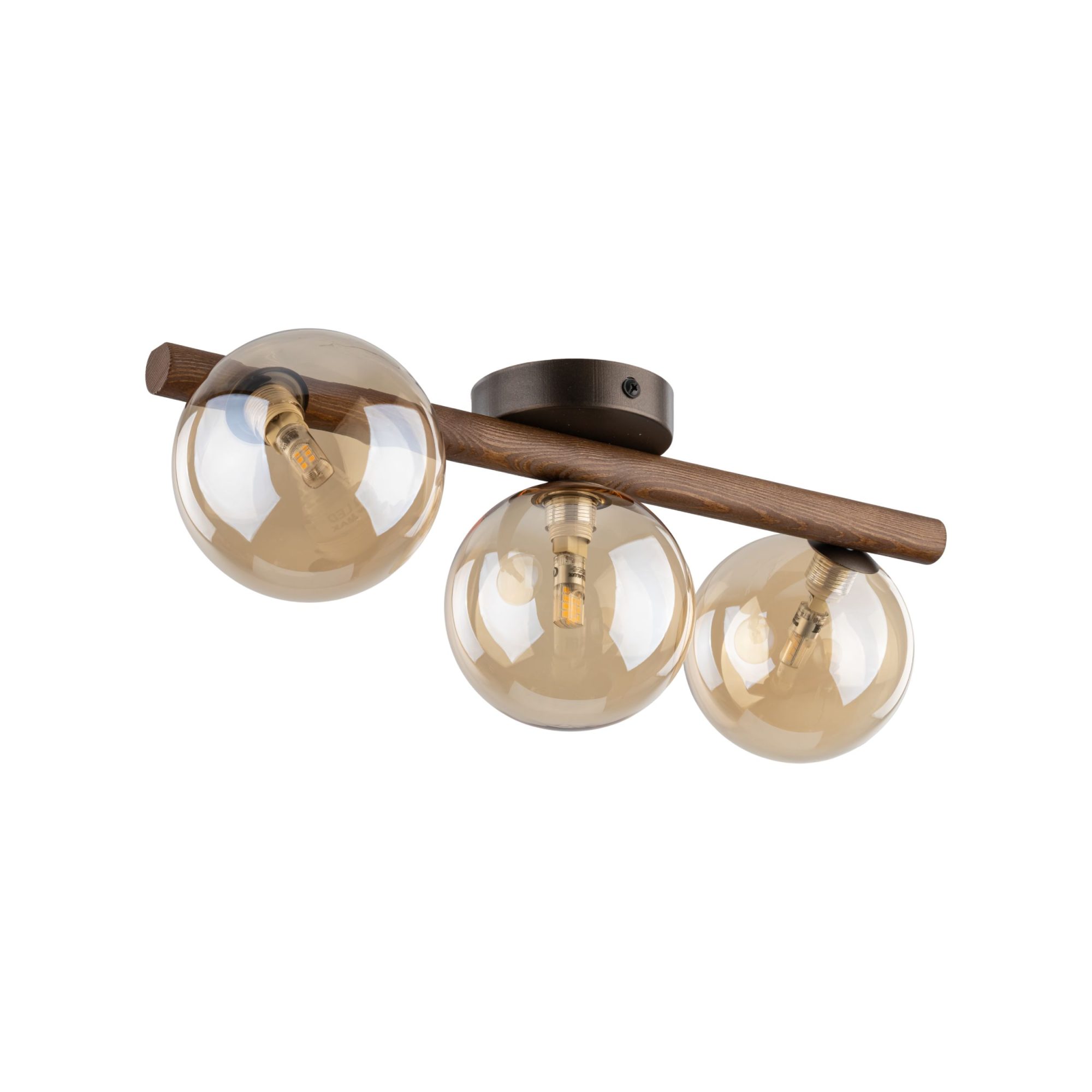 ESTERA WOOD ORZECH BURSZTYN LAMPA SUFITOWA 3XG9 - obrazek 6