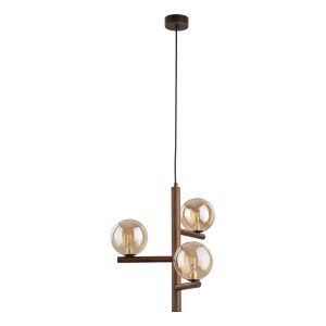ESTERA WOOD ORZECH BURSZTYN LAMPA WISZACA 3XG9