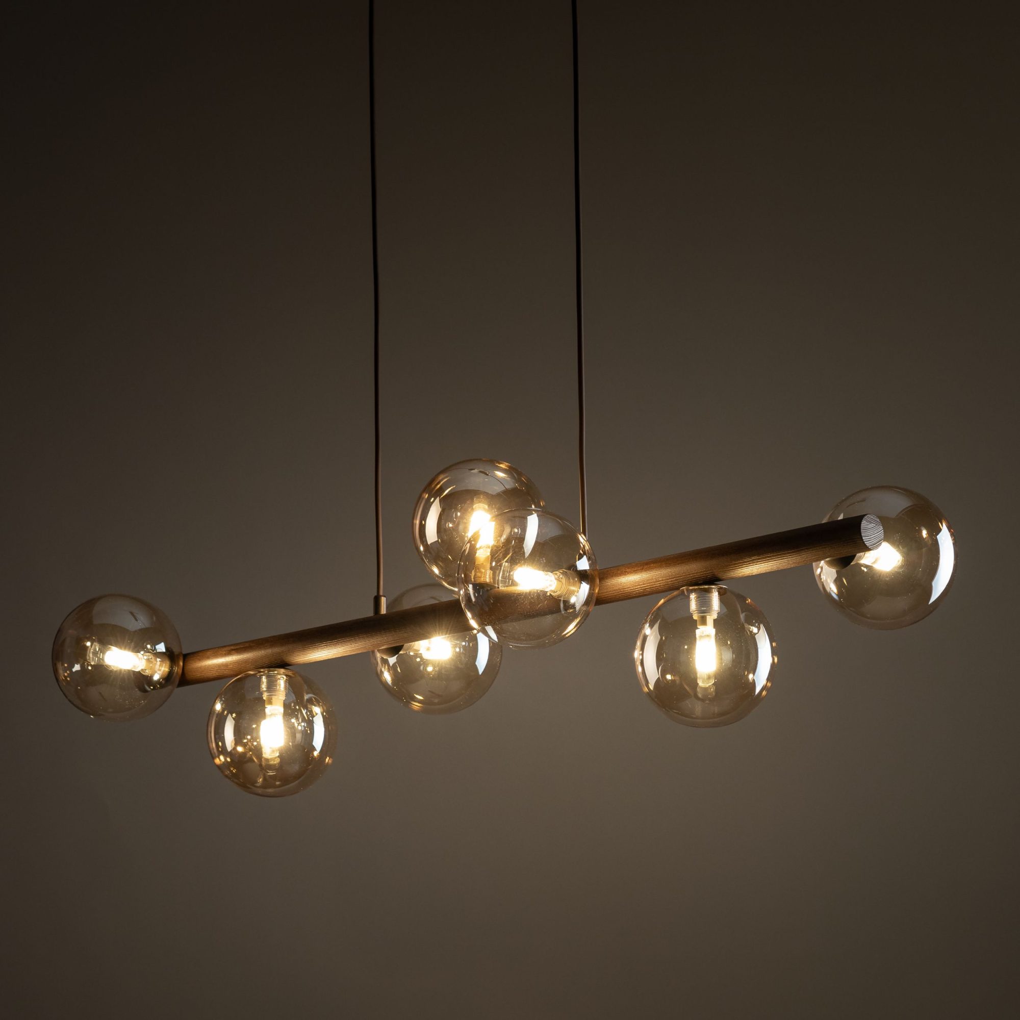 ESTERA WOOD ORZECH BURSZTYN LAMPA WISZĄCA 7XG9 - obrazek 2