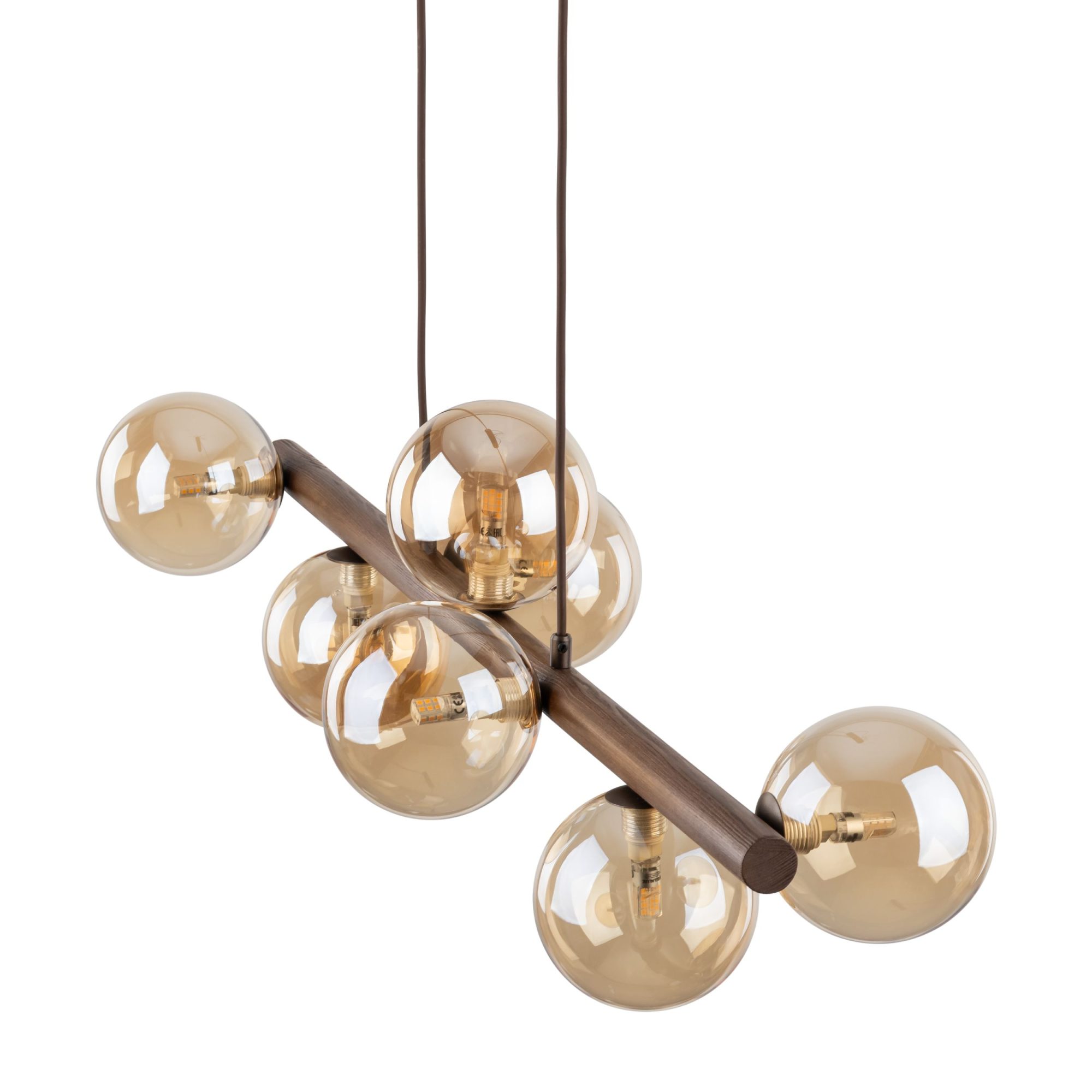ESTERA WOOD ORZECH BURSZTYN LAMPA WISZĄCA 7XG9 - obrazek 4