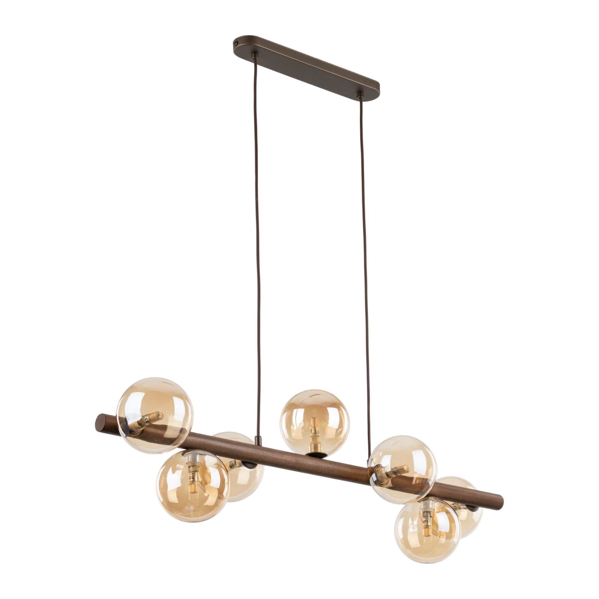 ESTERA WOOD ORZECH BURSZTYN LAMPA WISZĄCA 7XG9 - obrazek 5