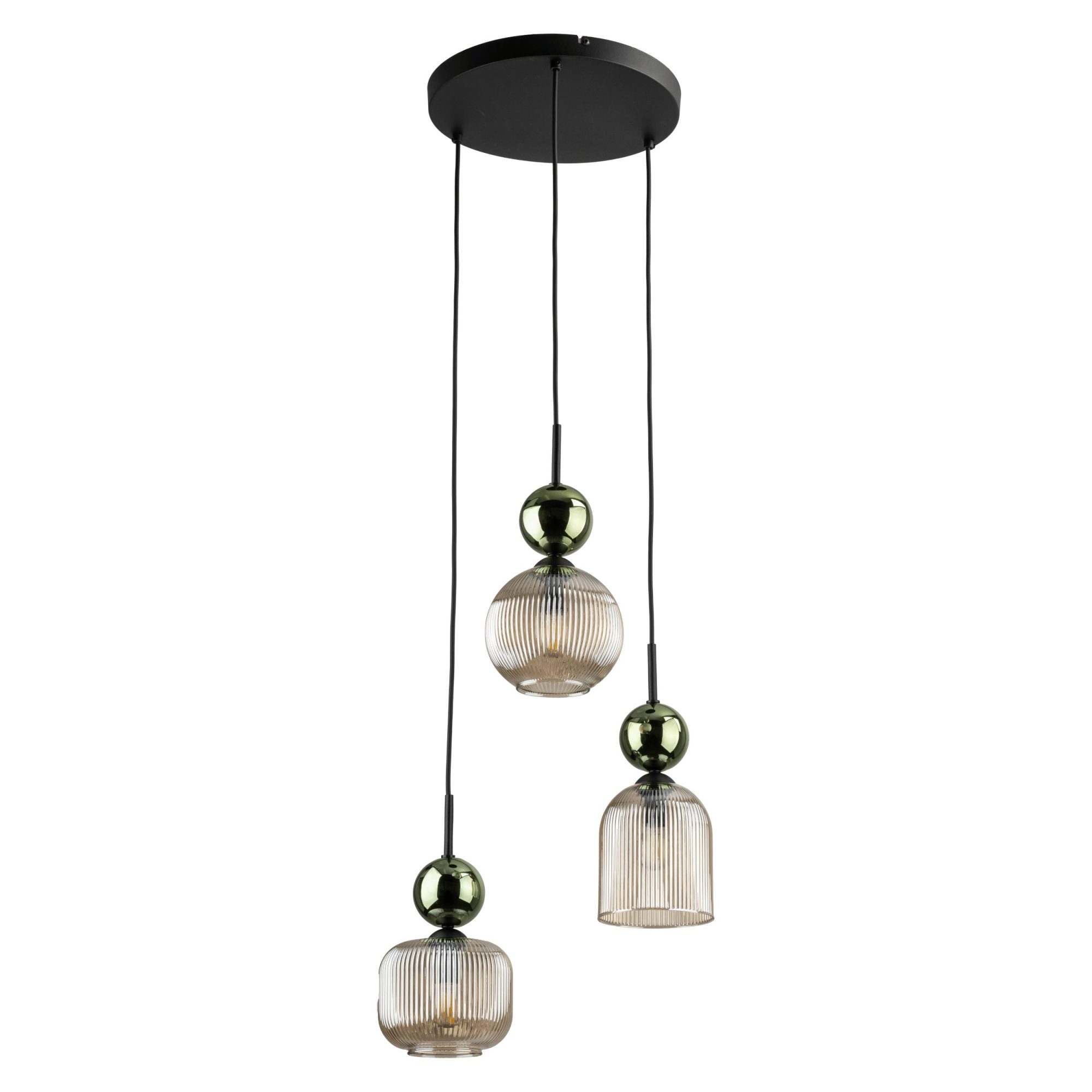 SOPHIA GREEN COGNAC LAMPA WISZĄCA 3XE14 - obrazek 7