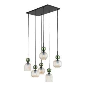 SOPHIA GREEN COGNAC LAMPA WISZĄCA 6XE14