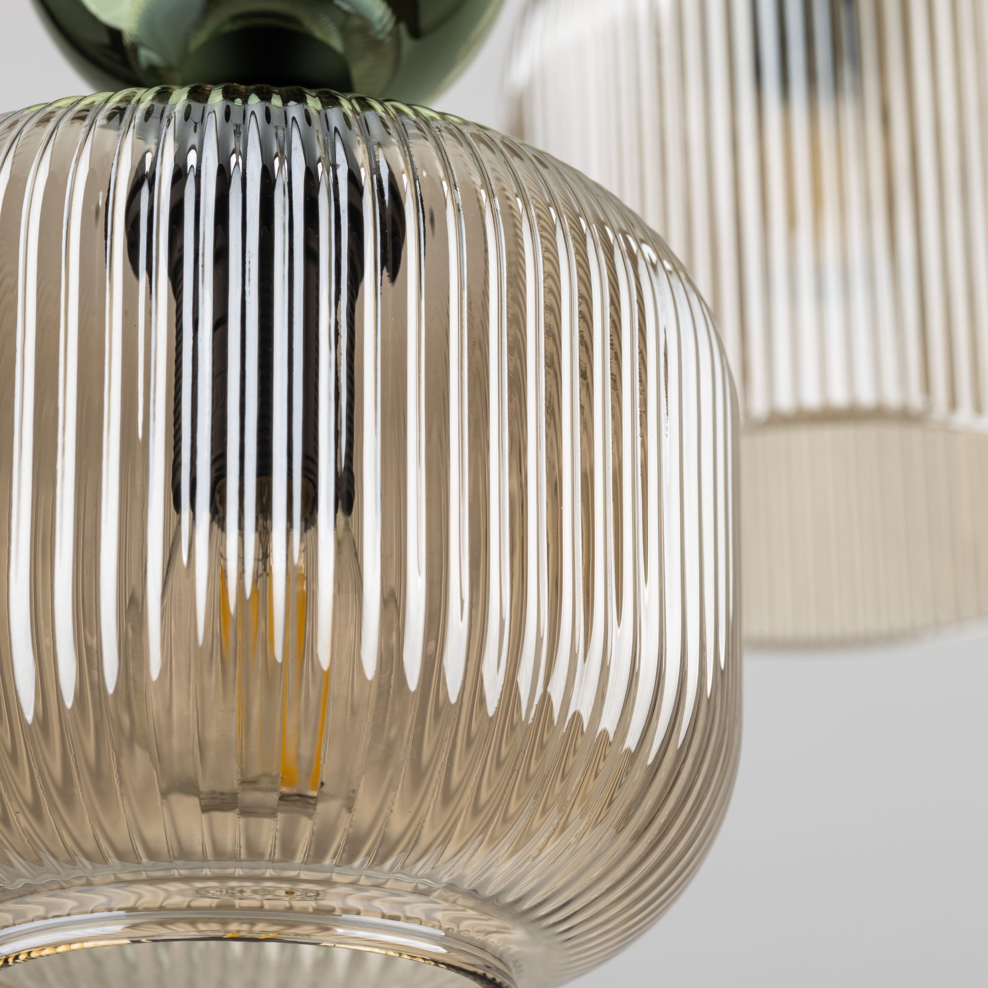SOPHIA GREEN COGNAC LAMPA WISZĄCA 6XE14 - obrazek 7