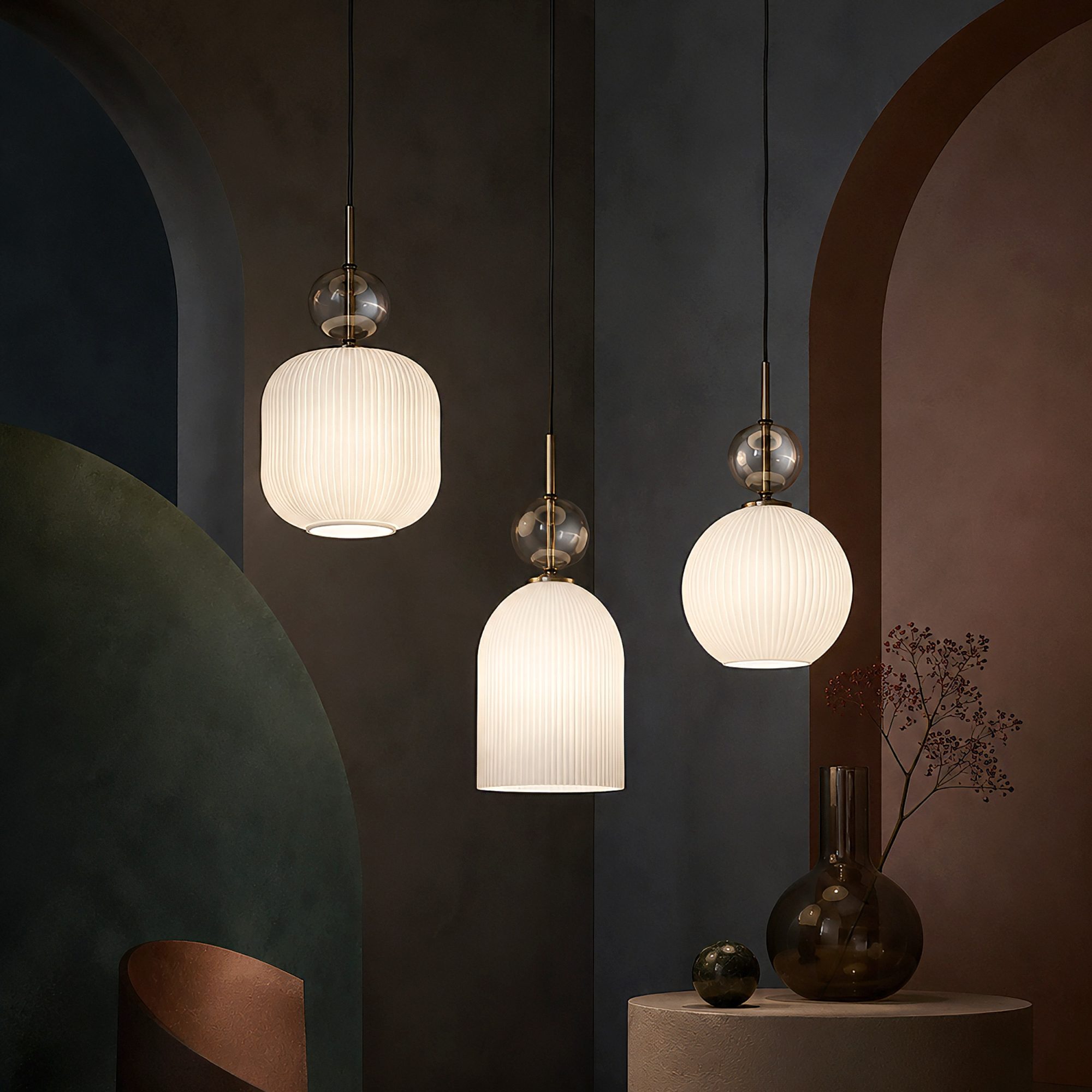 SOPHIA BIG COGNAC WHITE LAMPA WISZĄCA 1XE27 - obrazek 2