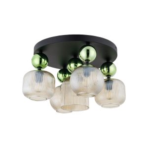 SOPHIA GREEN COGNAC LAMPA SUFITOWA 5XE14