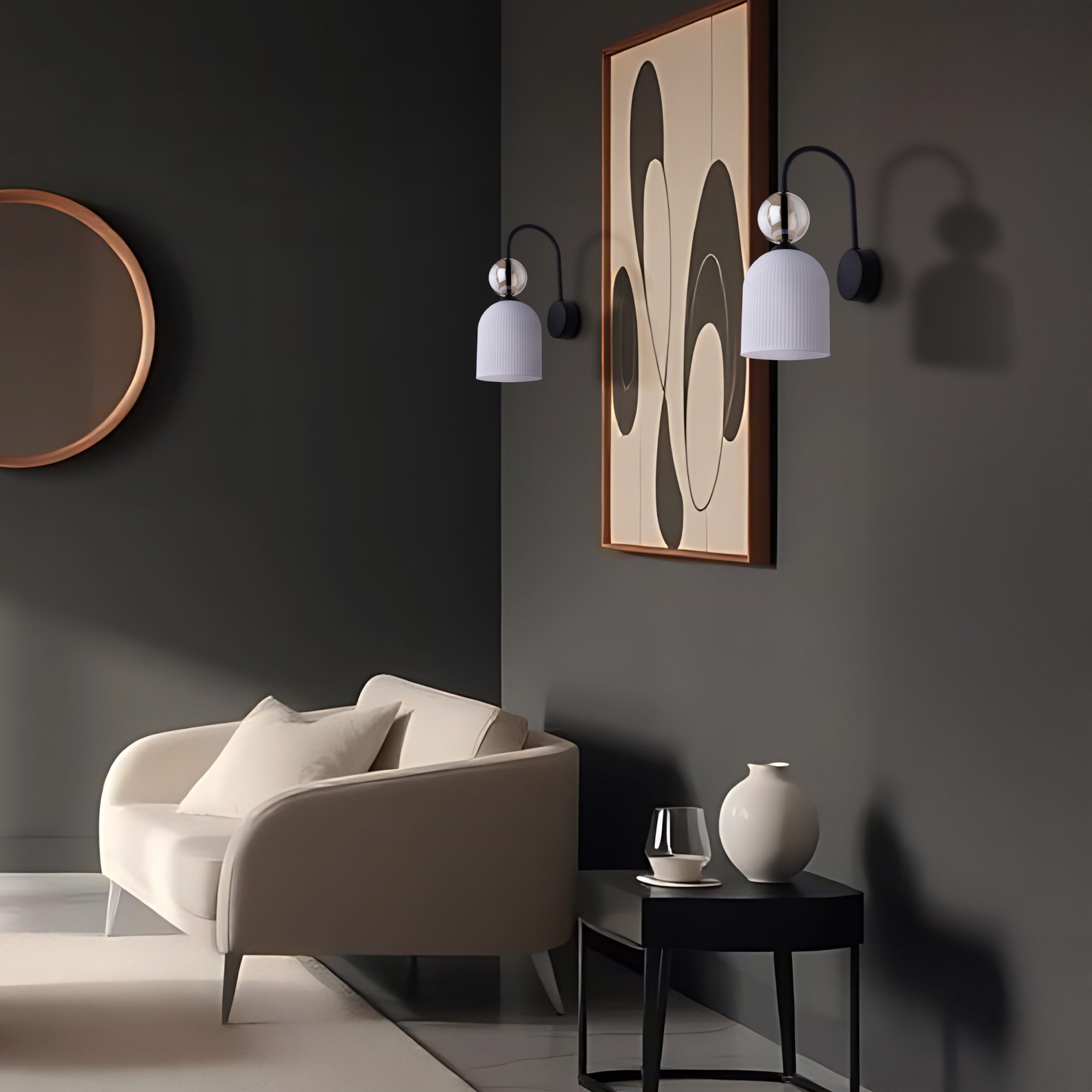 SOPHIA COGNAC WHITE KINKIET 1XE14 - obrazek 2