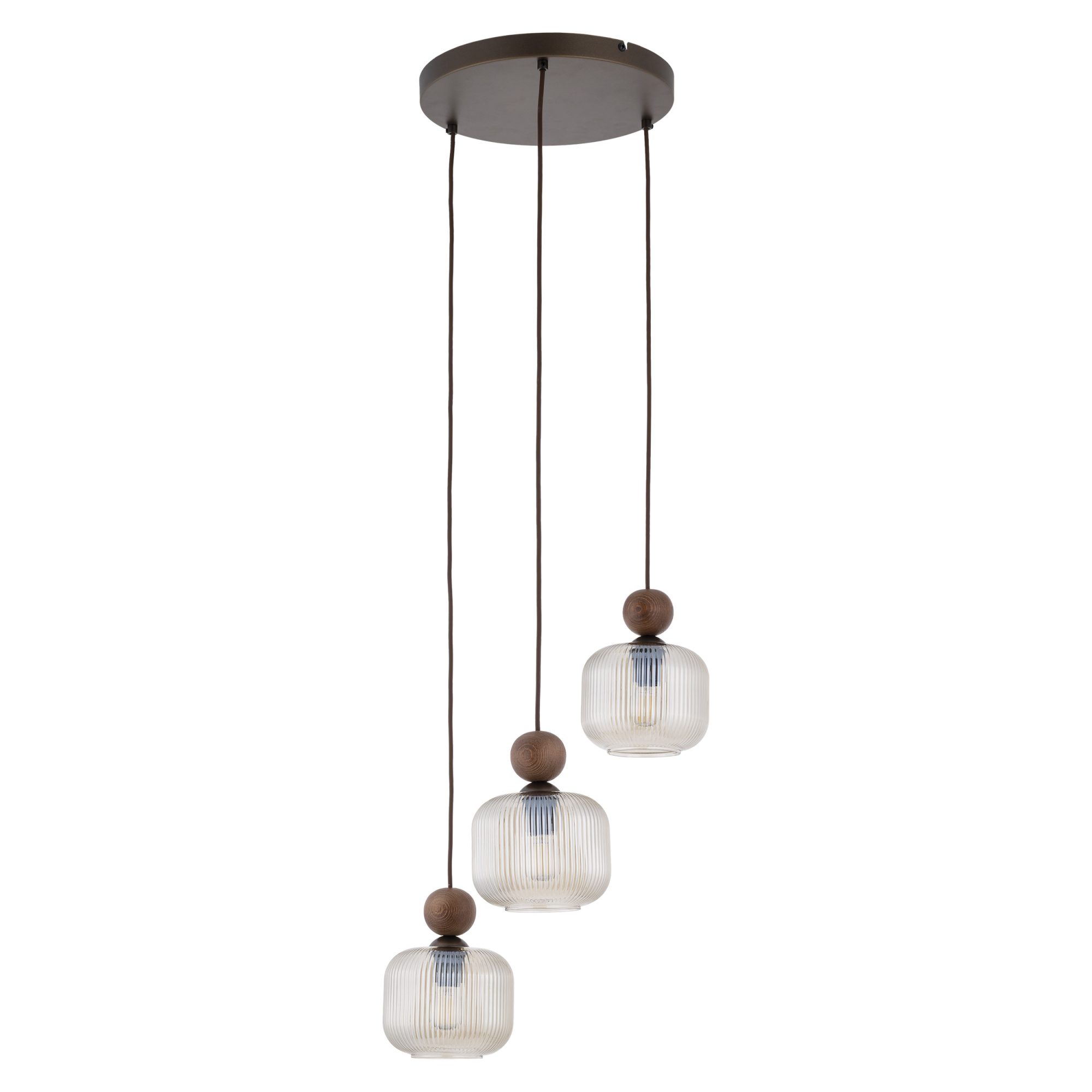 BALLO ORZECH LAMPA WISZĄCA 3XE14 KOŁO
