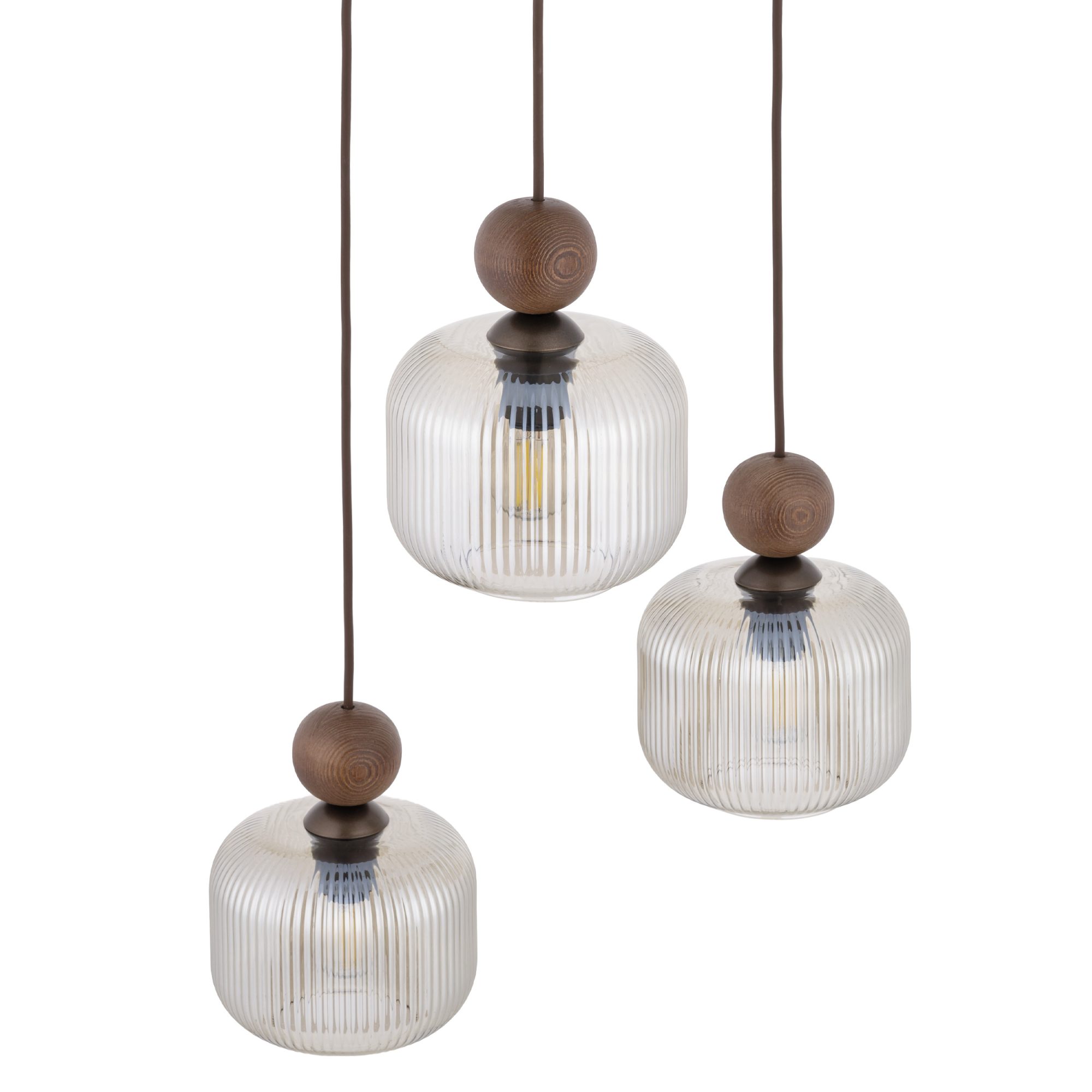BALLO ORZECH LAMPA WISZĄCA 3XE14 KOŁO - obrazek 4