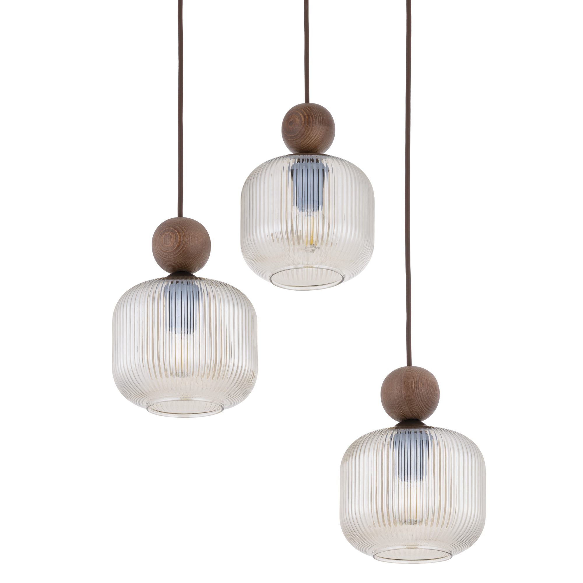 BALLO ORZECH LAMPA WISZĄCA 3XE14 KOŁO - obrazek 5