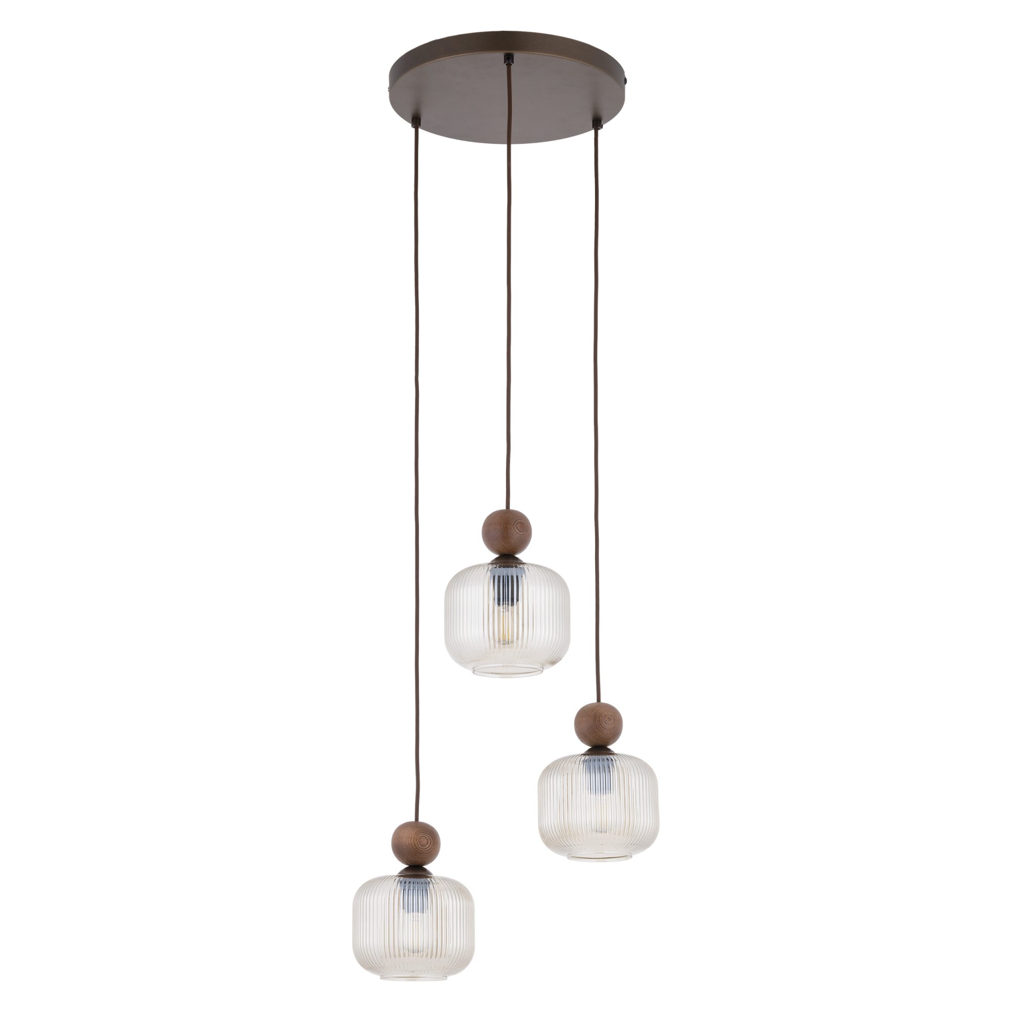 BALLO ORZECH LAMPA WISZĄCA 3XE14 KOŁO - obrazek 6