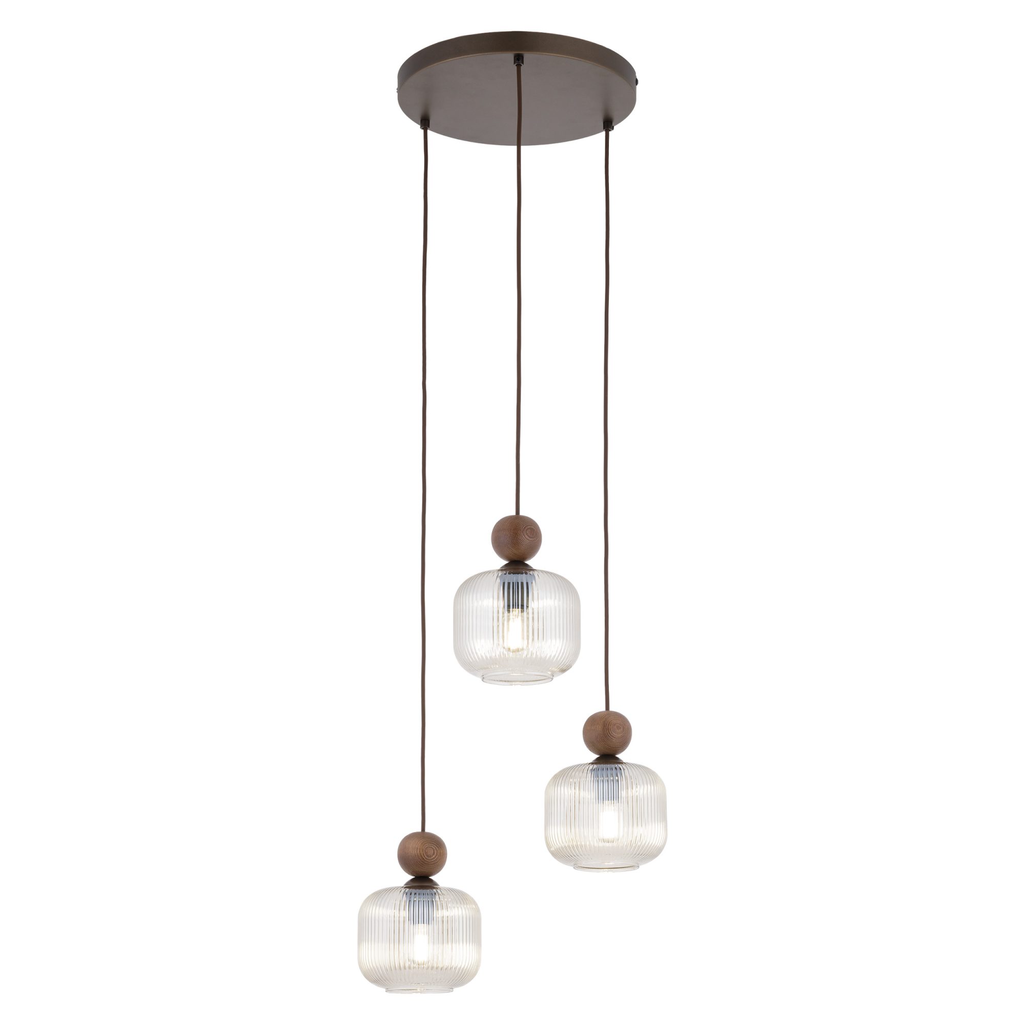 BALLO ORZECH LAMPA WISZĄCA 3XE14 KOŁO - obrazek 7