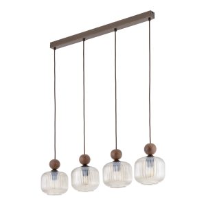 BALLO ORZECH LAMPA WISZĄCA 4XE14 LISTWA
