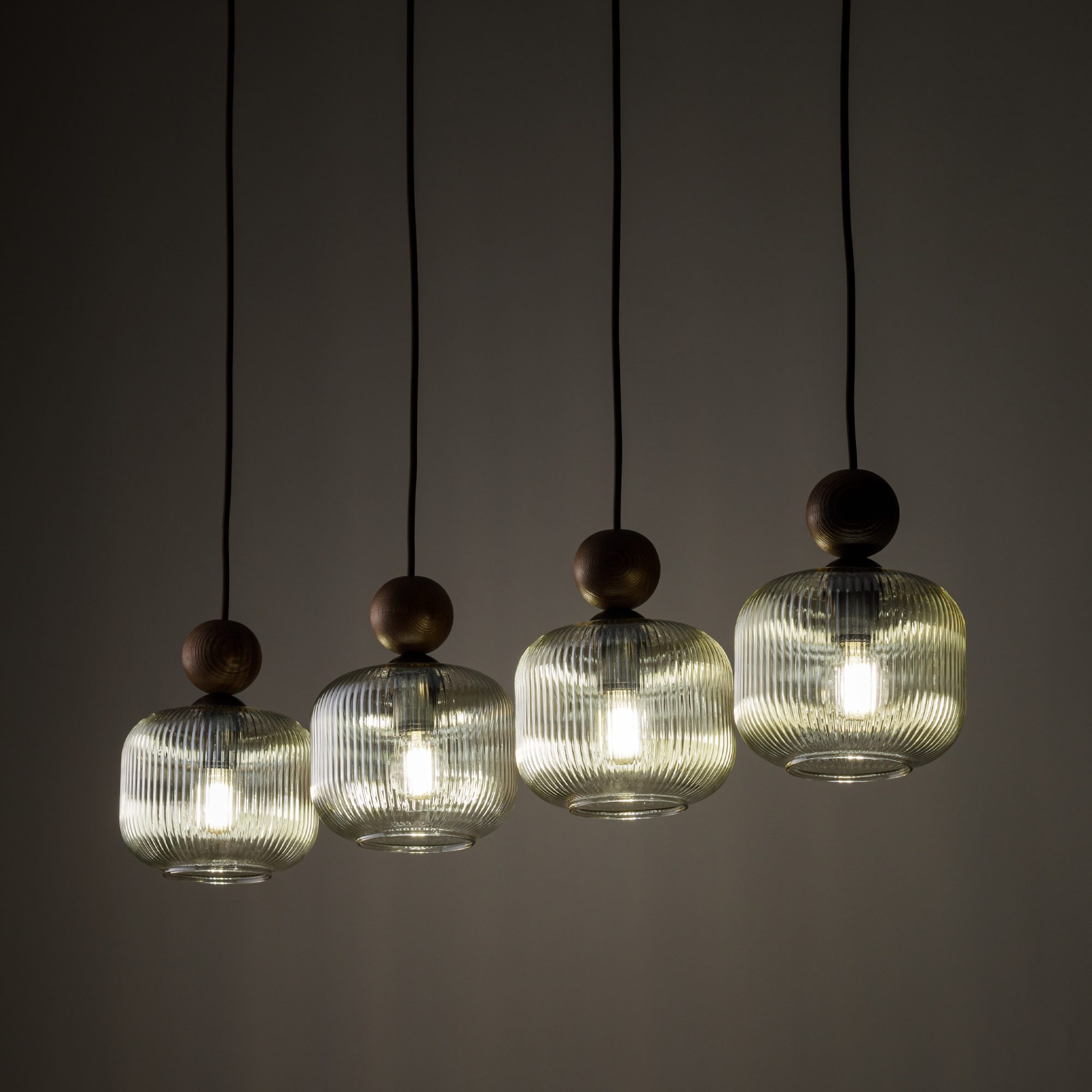 BALLO ORZECH LAMPA WISZĄCA 4XE14 LISTWA - obrazek 2