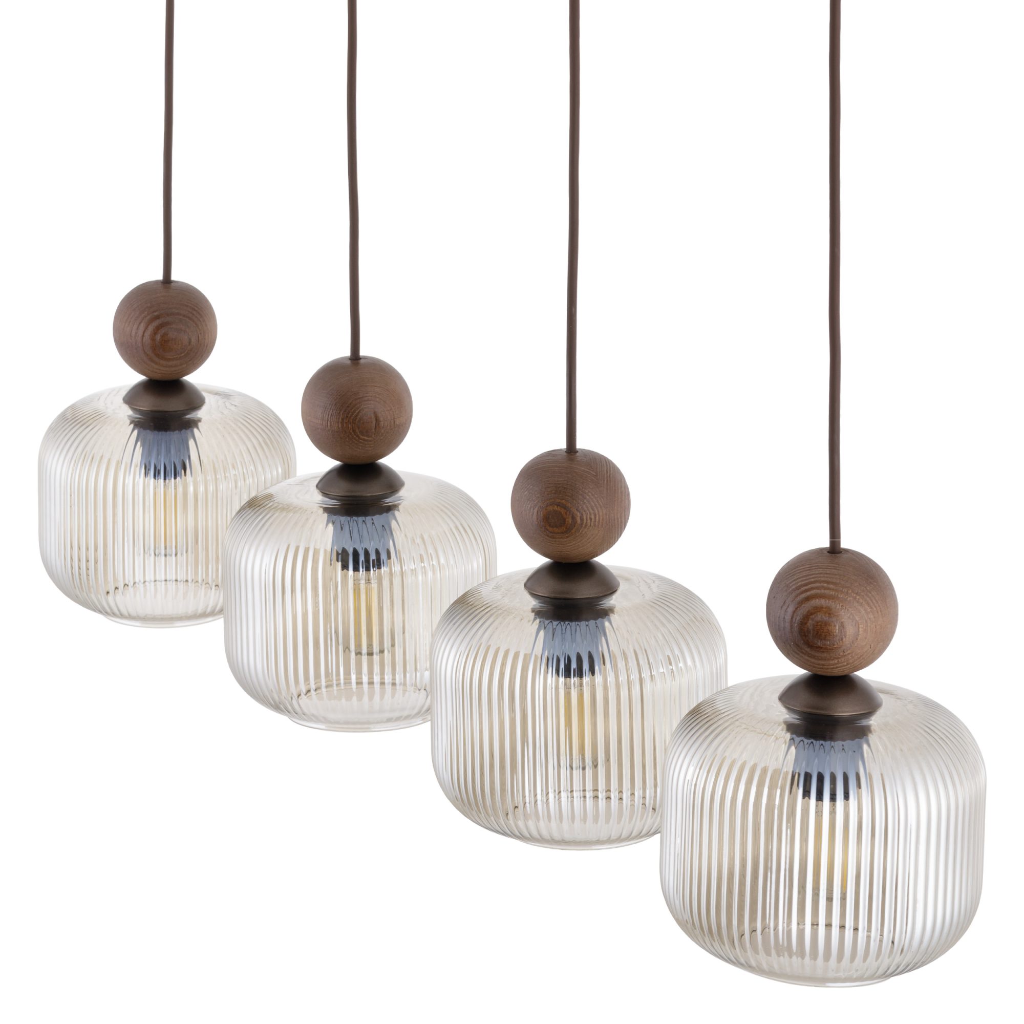 BALLO ORZECH LAMPA WISZĄCA 4XE14 LISTWA - obrazek 5