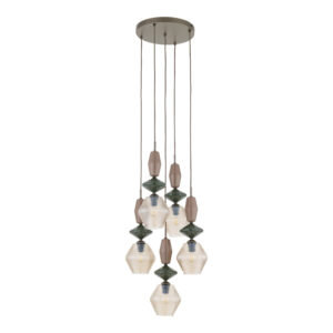 ZEN NEW BROWN FUSO COGNAC LAMPA WISZĄCA 5XE14 KOŁO