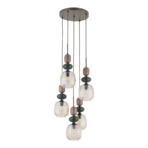 ZEN NEW BROWN BOTTI COGNAC LAMPA WISZĄCA 5XE14 KOŁO