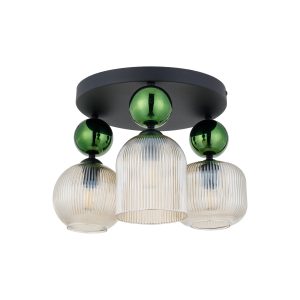 SOPHIA GREEN COGNAC LAMPA SUFITOWA 3XE14