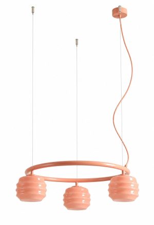 LAMPA WISZĄCA PUFF GLAZE 3 RING CORAL