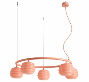 LAMPA WISZĄCA PUFF GLAZE 5 RING CORAL