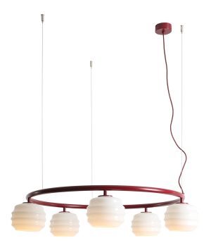 LAMPA WISZĄCA PUFF 5 RING RED WINE