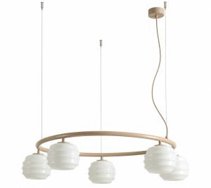 LAMPA WISZĄCA PUFF 5 RING BEIGE