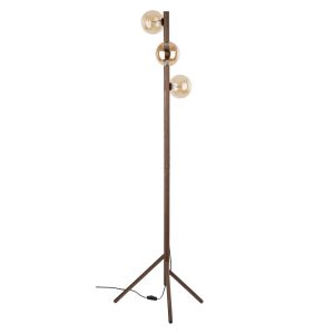 ESTERA WOOD ORZECH BURSZTYN LAMPA PODŁOGOWA 3XG9