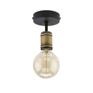 RETRO LAMPA SUFITOWA 1 CZARNY / PATYNA