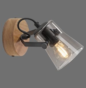 11447-79 GREEN LANGSTRÖM LAMPA SUFITOWA/ KINKIET CZARNY/DREWNO