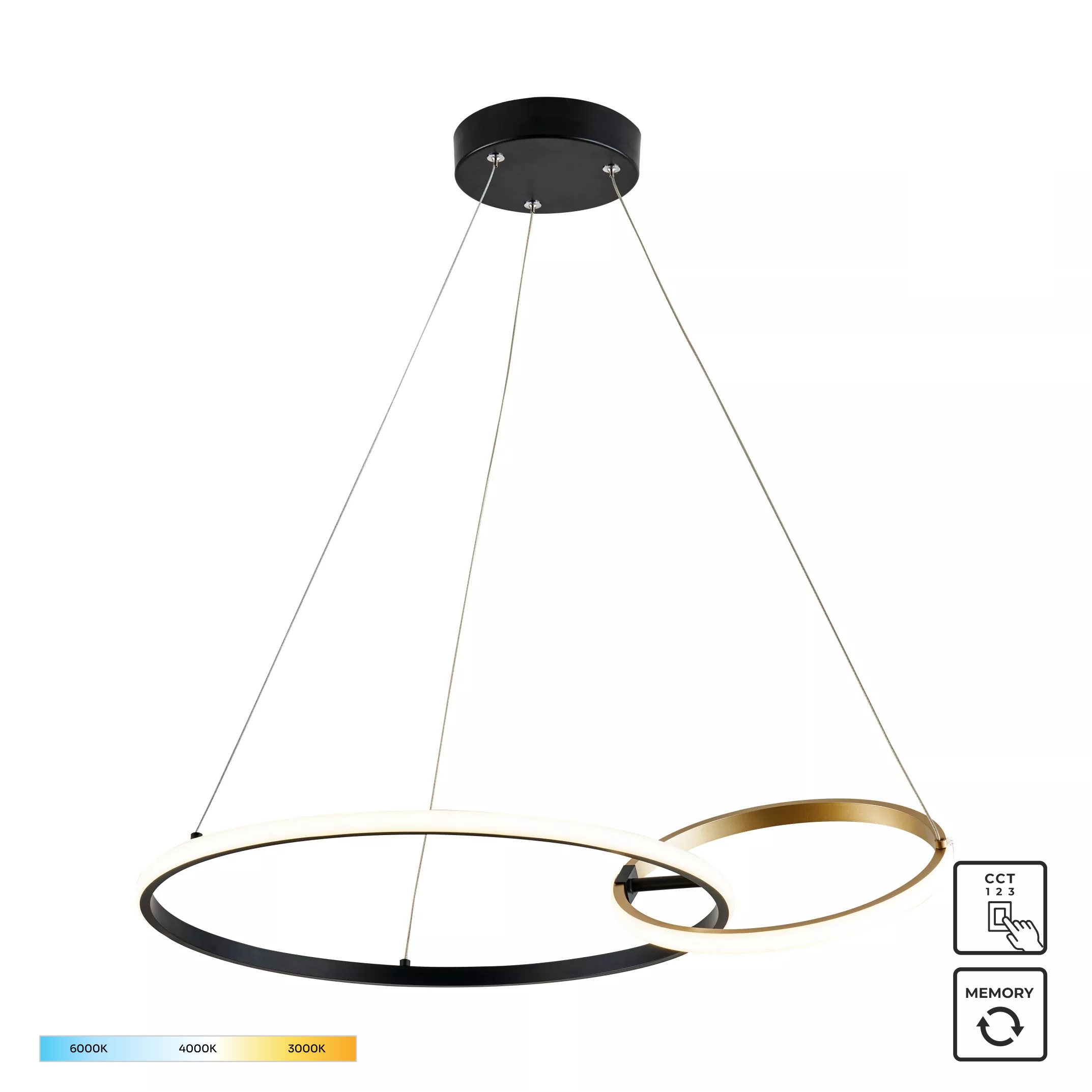 20002P-GD RANDO LAMPA WISZĄCA CZARNO-ZŁOTA/BLACK-GOLD