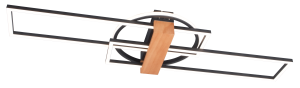 C230624203B DUATRO LAMPA SUFITOWA CZARNA+DREWNO/BLACK+WOOD
