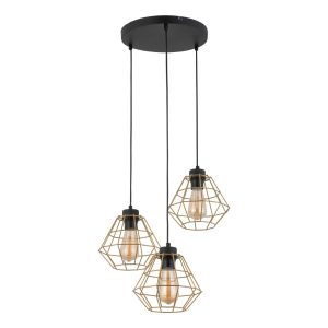 DIAMOND GOLD LAMPA WISZĄCA 3 PŁ