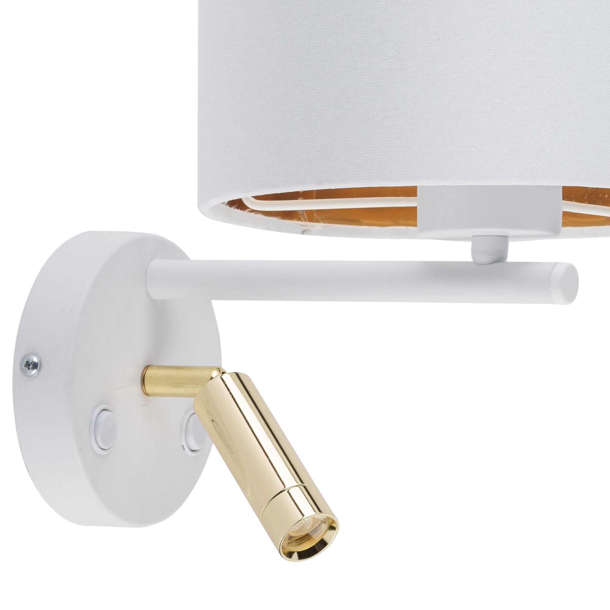 HILTON WHITE/GOLD KINKIET 2 E27 + LED - obrazek 2