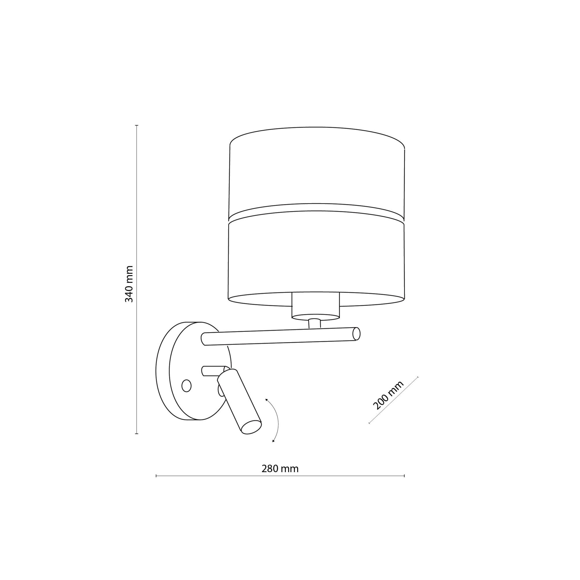 HILTON WHITE/GOLD KINKIET 2 E27 + LED - obrazek 4