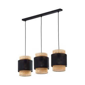 BOHO BLACK LAMPA WISZĄCA 3 LISTWA