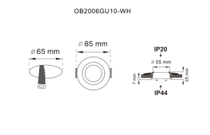 OB2006GU10-WH FINN OPRAWA SUFITOWA BIAŁA/WHITE