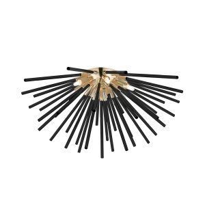 C0491-06B-F7BC URCHIN LAMPA SUFITOWA CZARNO-ZŁOTA/BLACK-GOLD