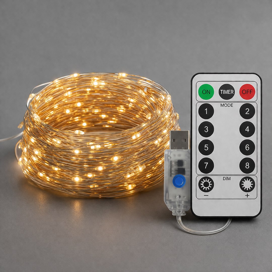 Kurtyna Okienna Girlanda Mery 300 LED USB Ciepła 3000K
