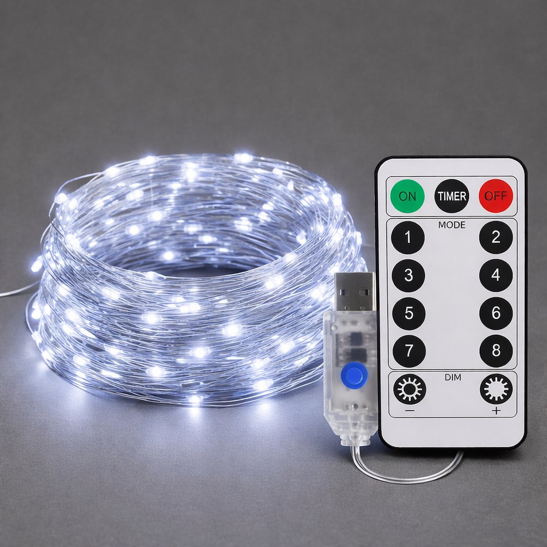 Kurtyna Okienna Girlanda Mery 300 LED USB Zimna 9000K