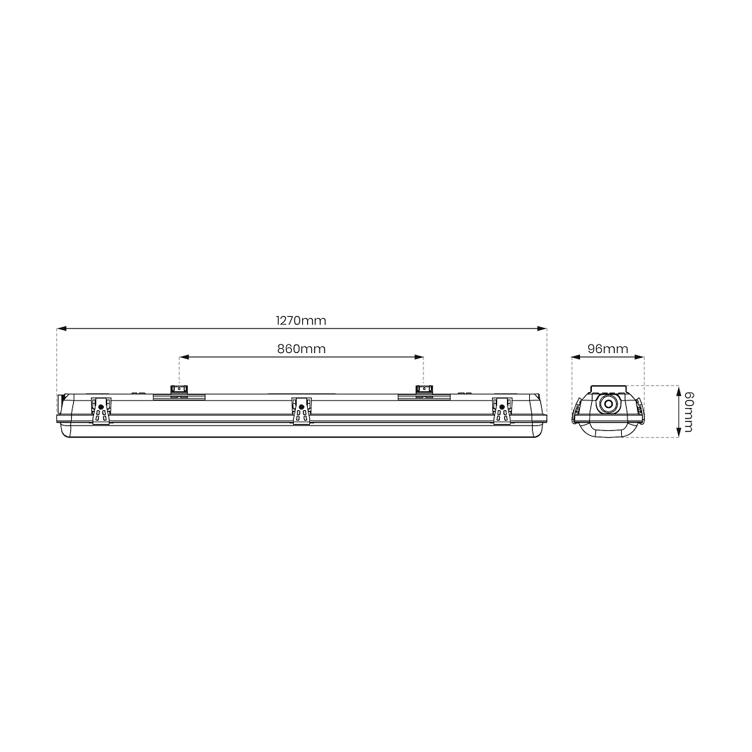 Oprawa Hermetyczna 2x120cm pod świetlówkę LED - obrazek 5