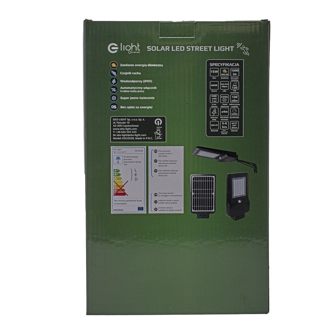 Lampa Solarna Street 15W 4000K - obrazek 10