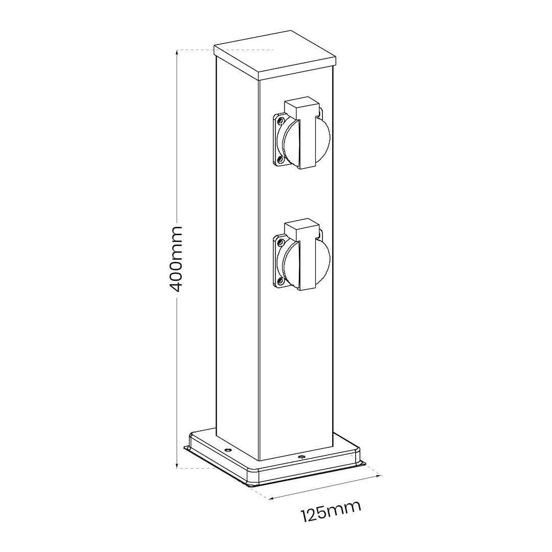 Słupek Ogrodowy Electric 40cm 4 Gniazda Schuko 16A - obrazek 10