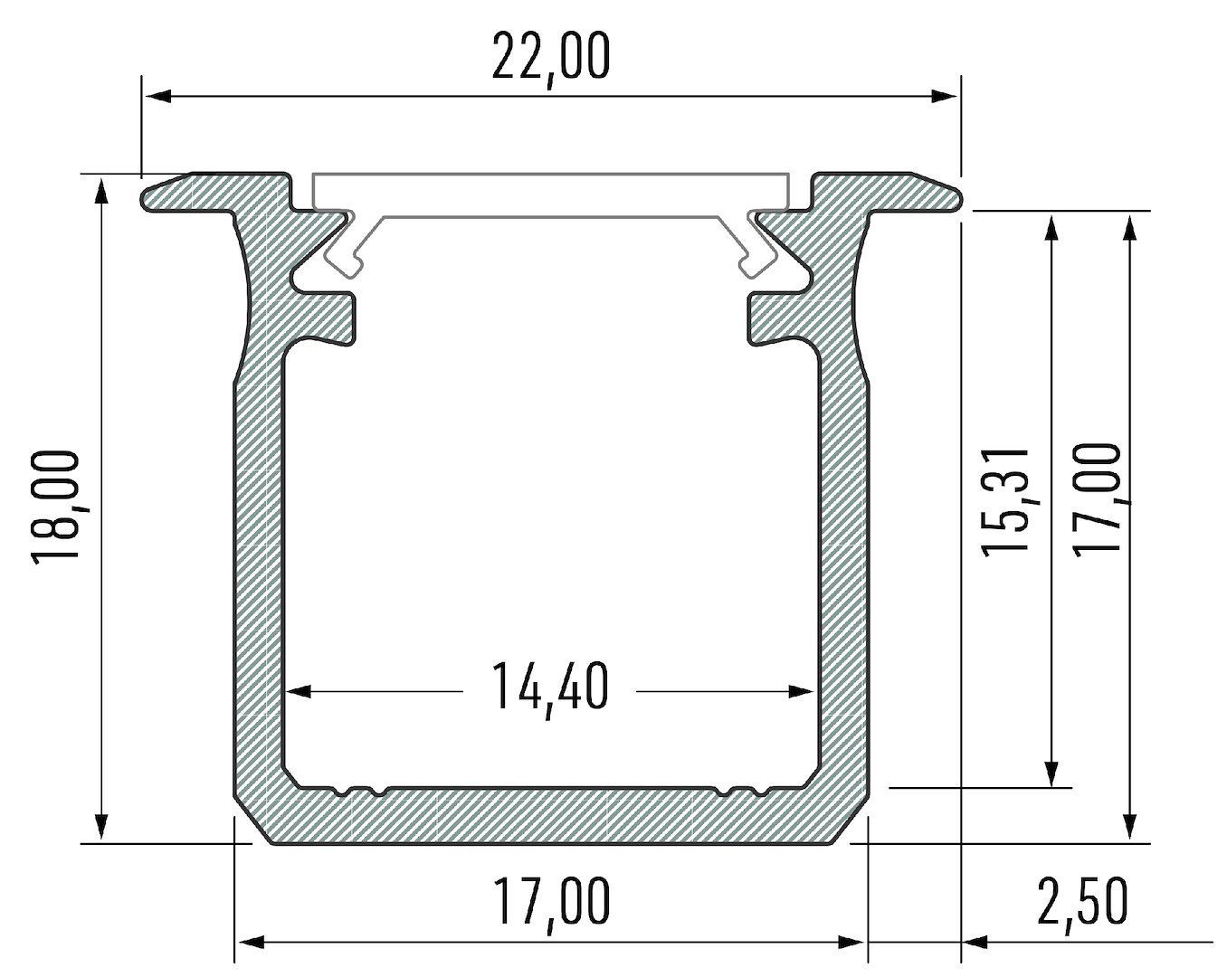 PROFIL ALUMINiOWY SREBRNY TYP G 2m + KLOSZ MLECZNY - obrazek 2