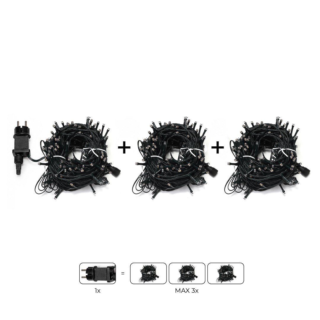 Lampki Choinkowe 200LED 10m 2000K + 6000K Flash IP44 Łączone Max 3 Zestawy - obrazek 9