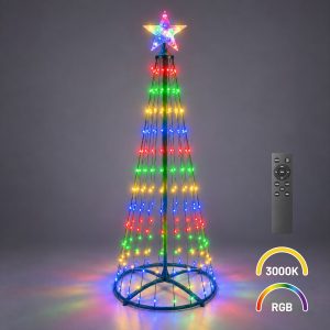Choinka LED 1,5m 205LED 3000K + RGB IP44 Zielony