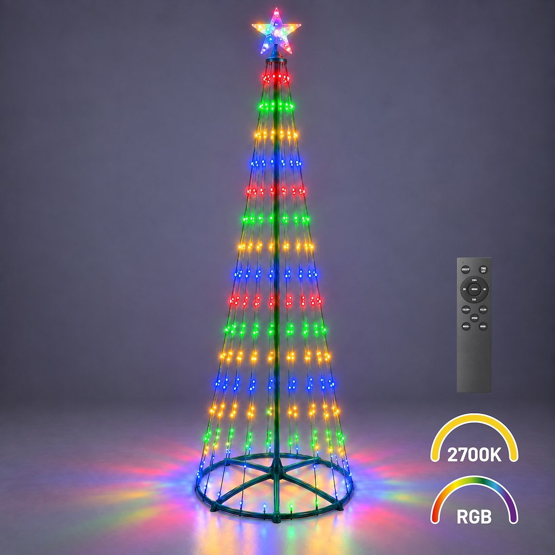 Choinka LED 2,5m 365LED 2700K + RGB IP44 Zielony