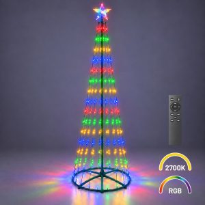 Choinka LED 2,5m 365LED 2700K + RGB IP44 Zielony
