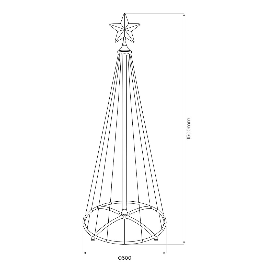 Choinka LED 1,5m 205LED 3000K + RGB IP44 Biały - obrazek 10