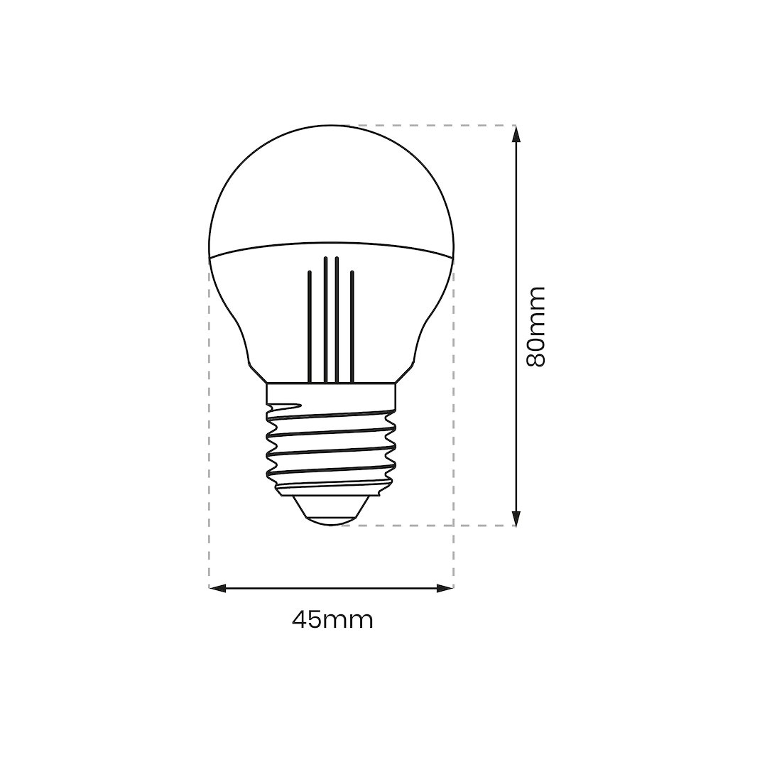 Żarówka Filamentowa LED 4W G45 E27 2700K Half Gold - obrazek 6