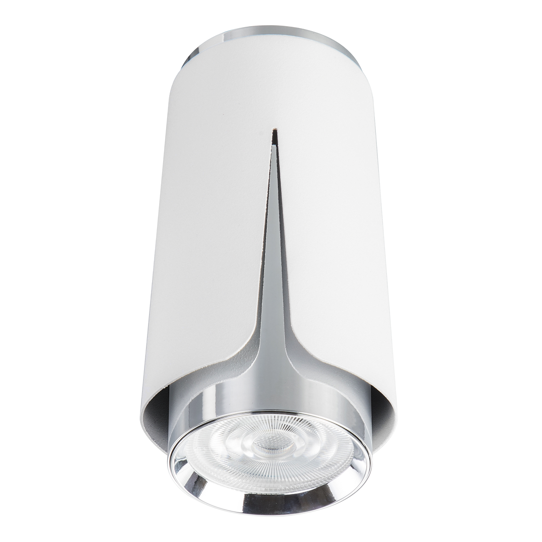 Flower Chrom Biały Downlight 1xGU10